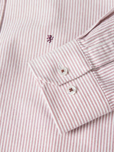 Camisa slim fit de algodão às riscas