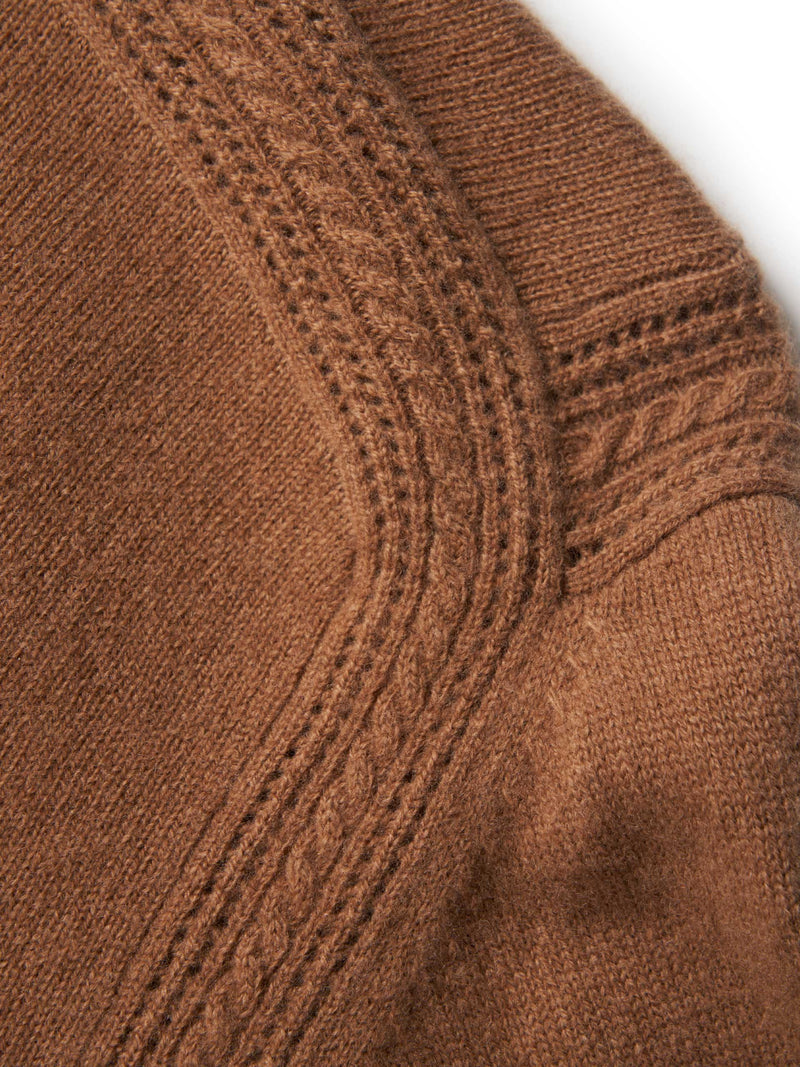 Camisola de lã decote em V