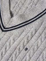 Pullover de malha entrançada com lã