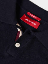 Polo de manga comprida com algodão e caxemira