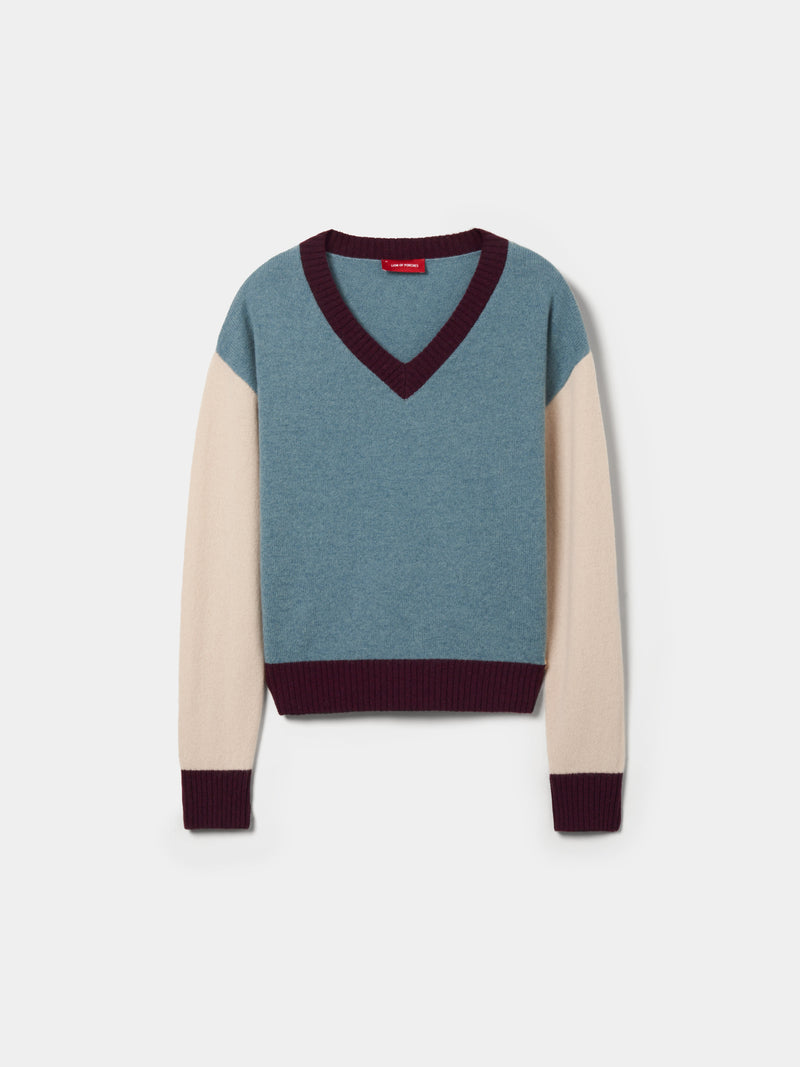 Camisola tricolor de lã