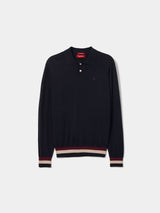 Polo de manga comprida com algodão e caxemira