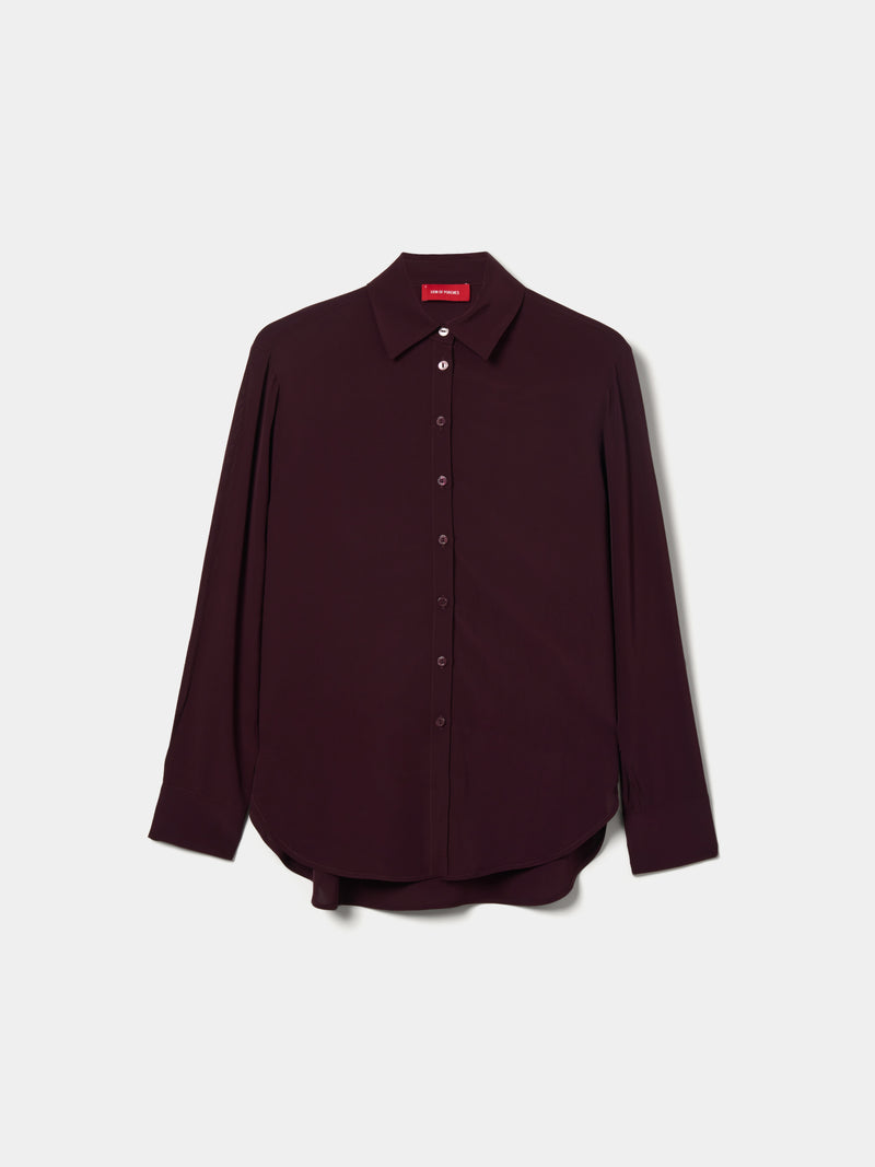 Camisa de cor sólida em rayon