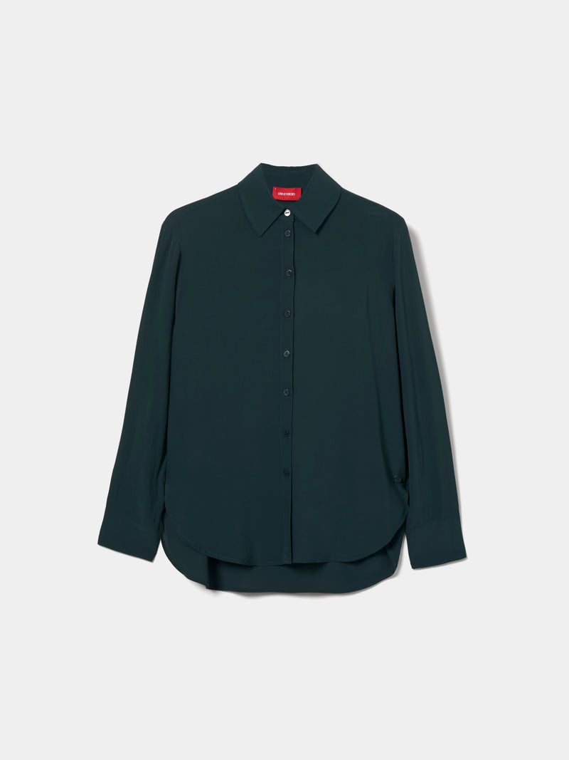 Camisa de cor sólida em rayon