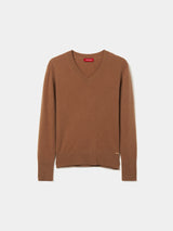 Camisola de lã decote em V