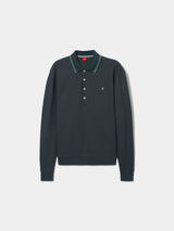 Polo manga comprida em pique regular fit