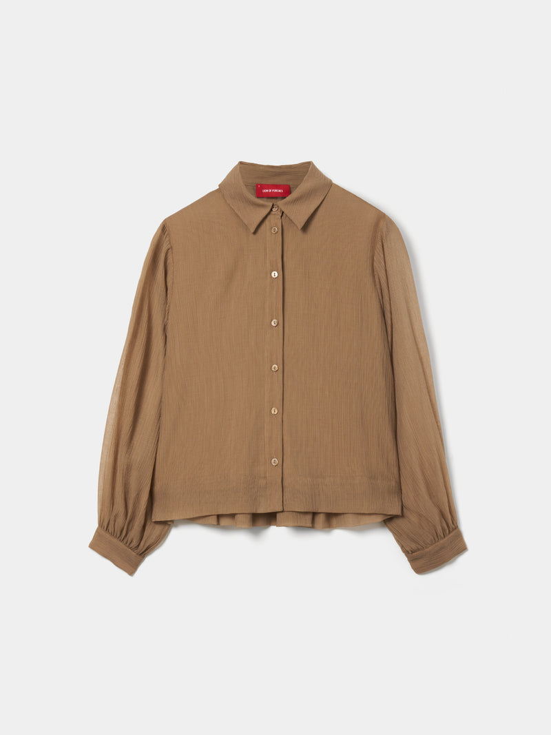 Camisa curta fluida em liocel