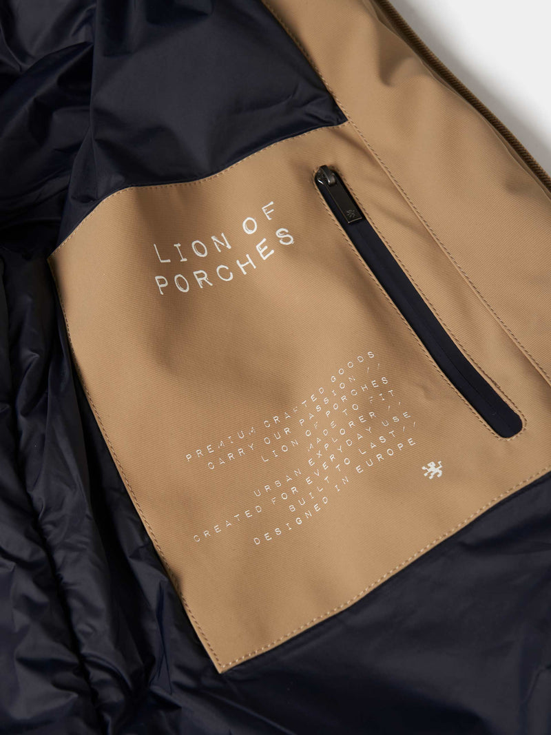 Blusão acolchoado com capuz embutido