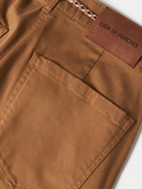 Calças wide leg com cordão tricolor