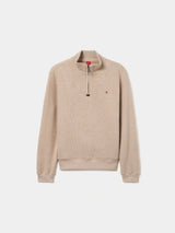 Camisola em malha texturada com carcela