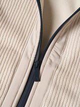 Casaco malha canelada gola alta