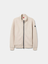 Casaco malha canelada gola alta