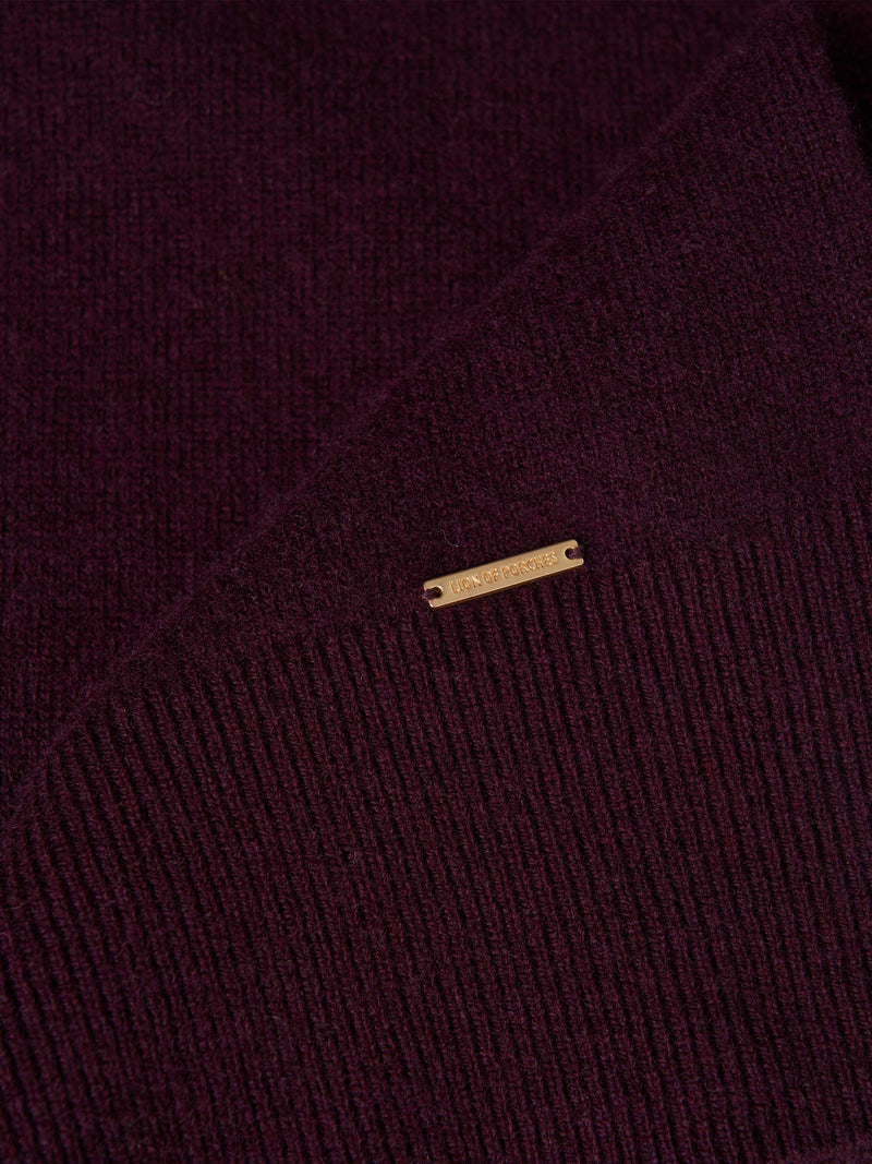 Camisola de lã decote em V