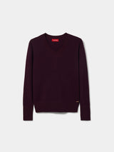 Camisola de lã decote em V