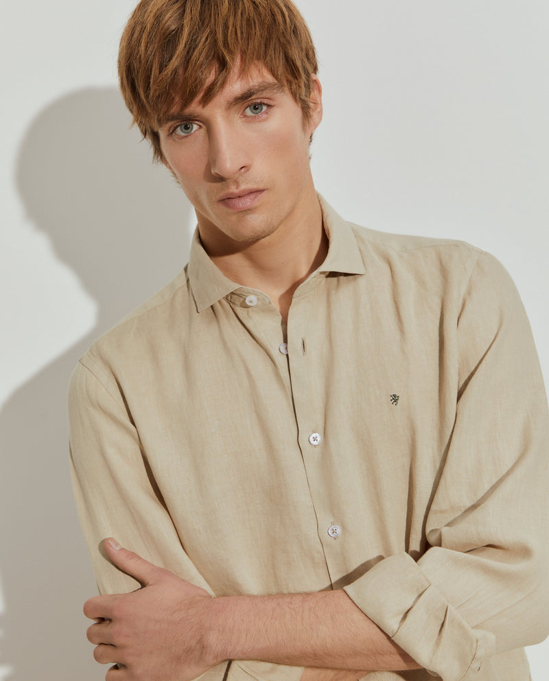 Camisa de linho slim fi