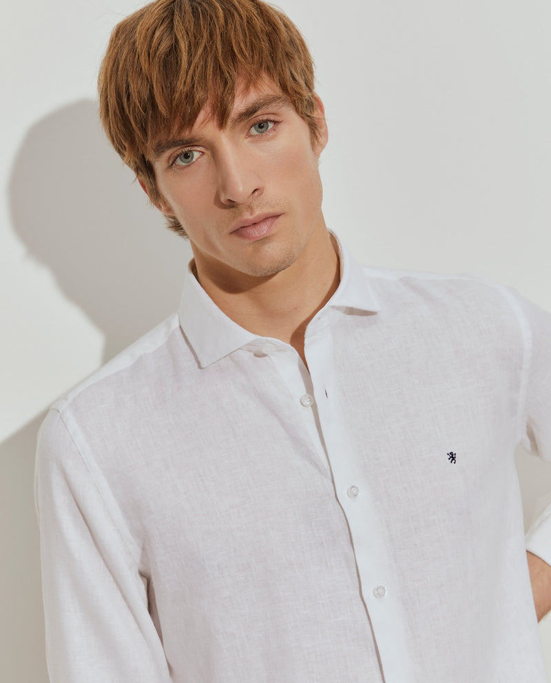 Camisa de linho slim fi