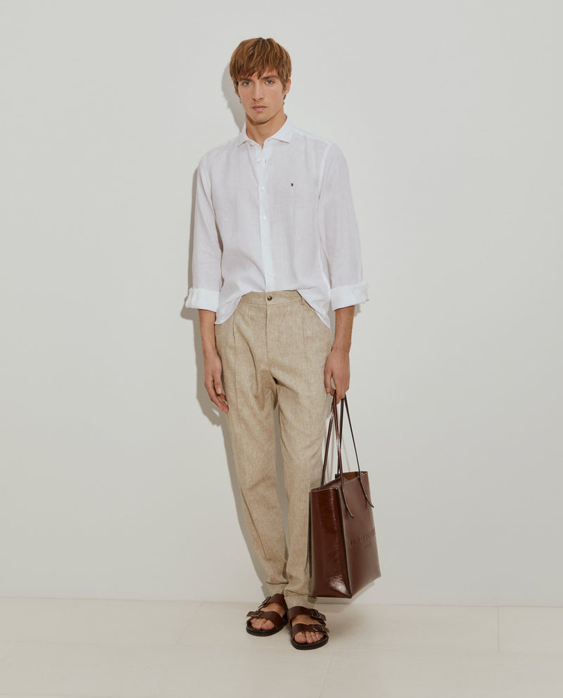 Camisa de linho slim fi
