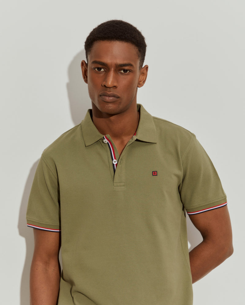 Polo piqué slim fit em algodão