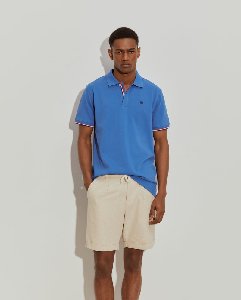 Polo piqué slim fit em algodão