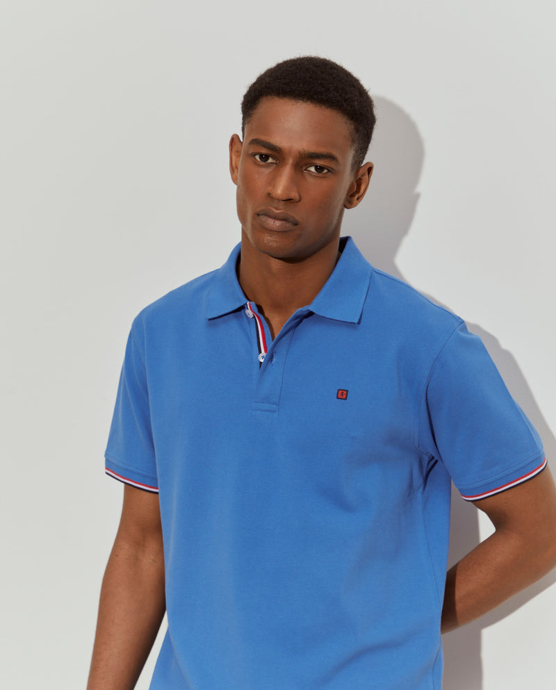 Polo piqué slim fit em algodão