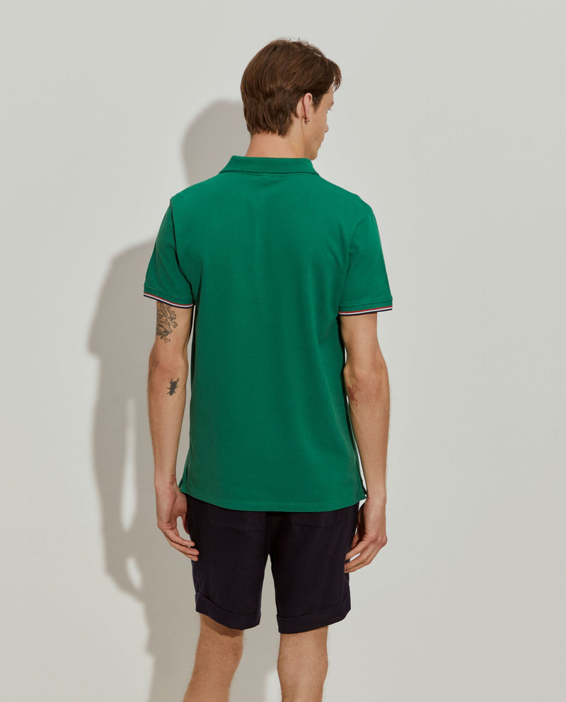 Polo piqué slim fit em algodão