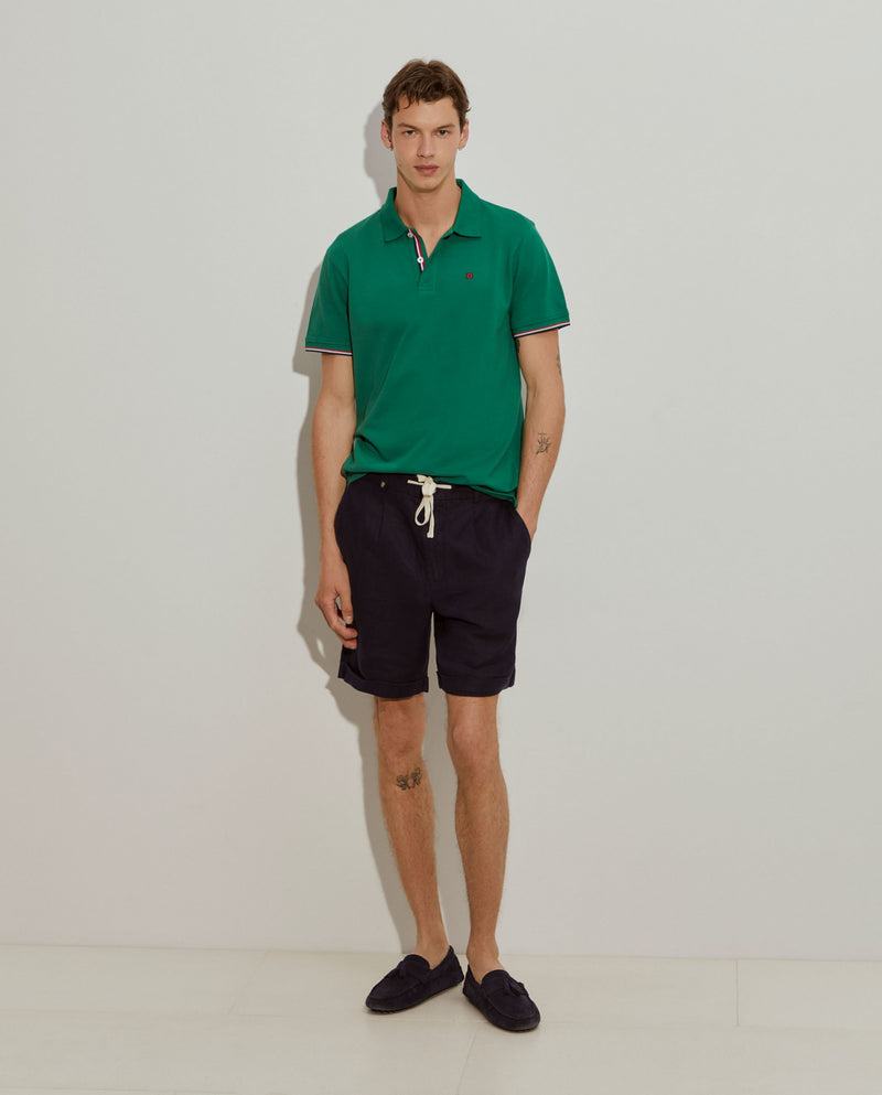 Polo piqué slim fit em algodão