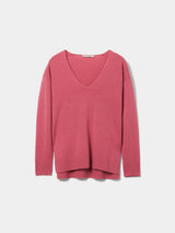 Camisola de lã decote em V