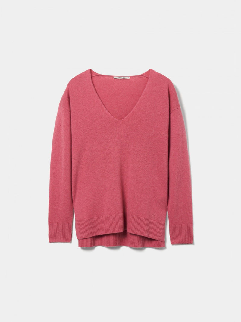 Camisola de lã decote em V