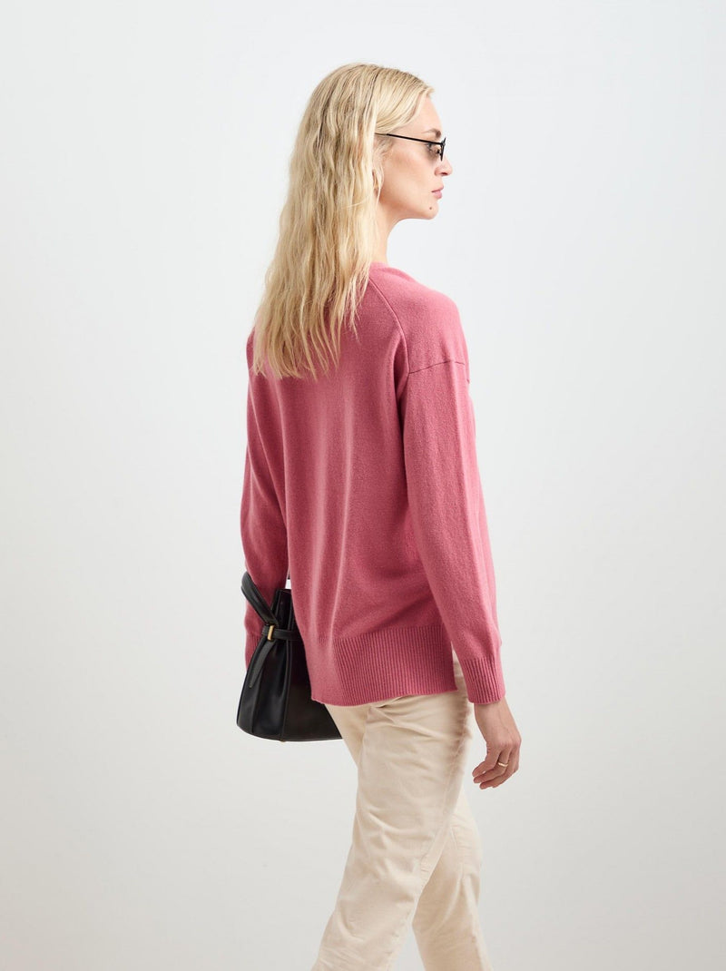 Camisola de lã decote em V