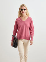 Camisola de lã decote em V