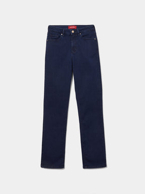 Calças denim perna reta