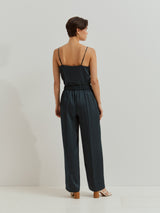 Calças wide leg acetinadas