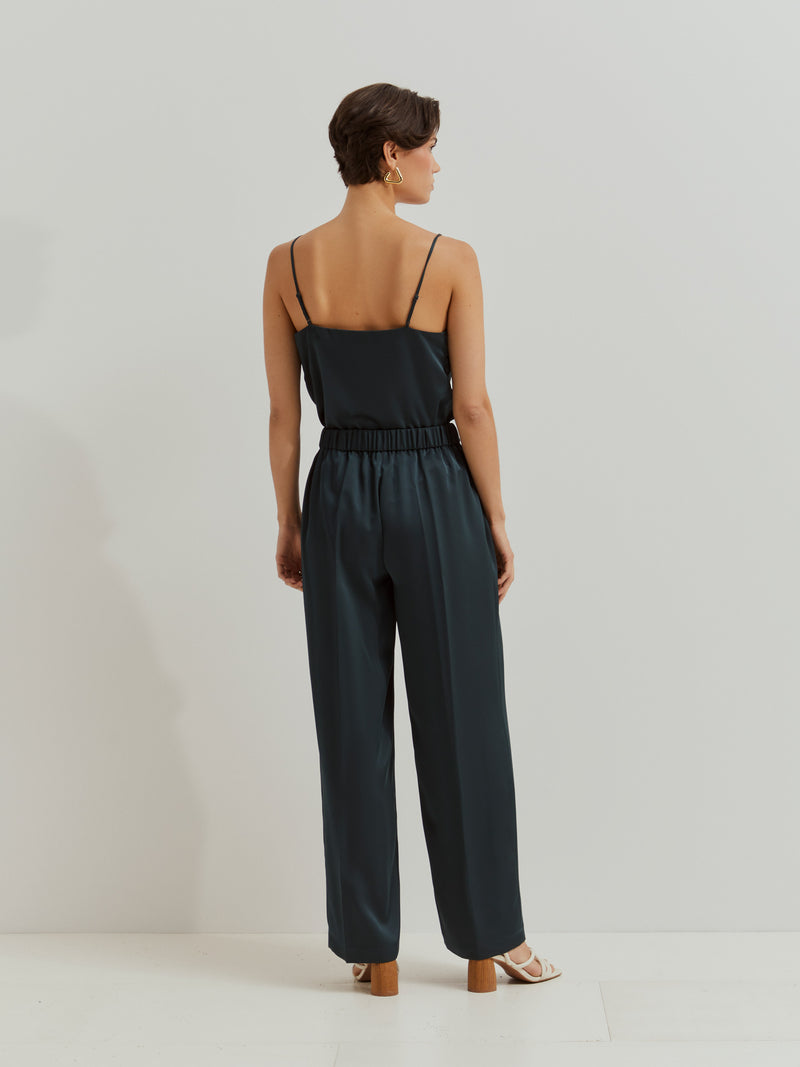 Calças wide leg acetinadas