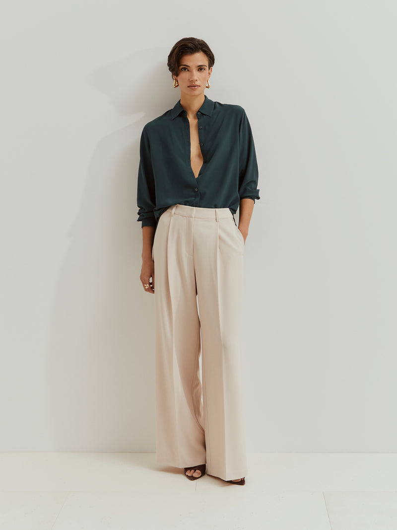 Camisa de cor sólida em rayon