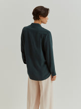 Camisa de cor sólida em rayon