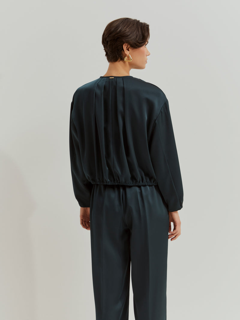 Blusão bomber acetinado