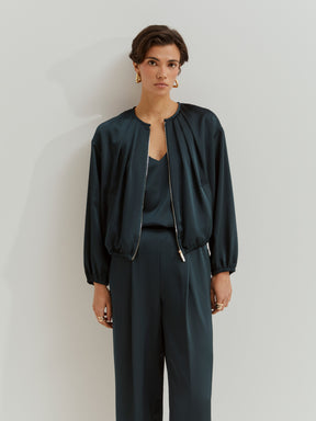 Blusão bomber acetinado
