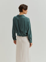 Camisa fluida acetinada