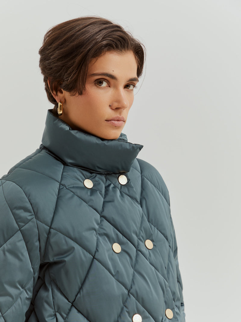 Blusão acolchoado de trespasse