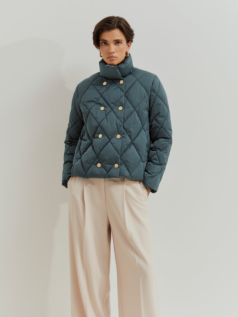 Blusão acolchoado de trespasse