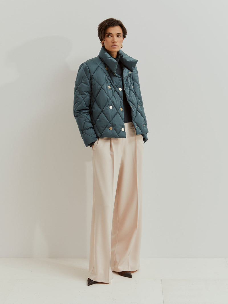 Blusão acolchoado de trespasse