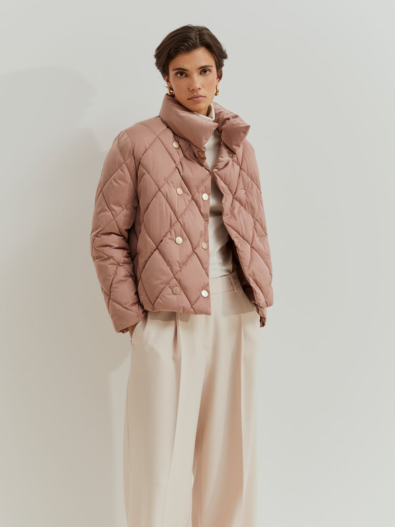 Blusão acolchoado de trespasse