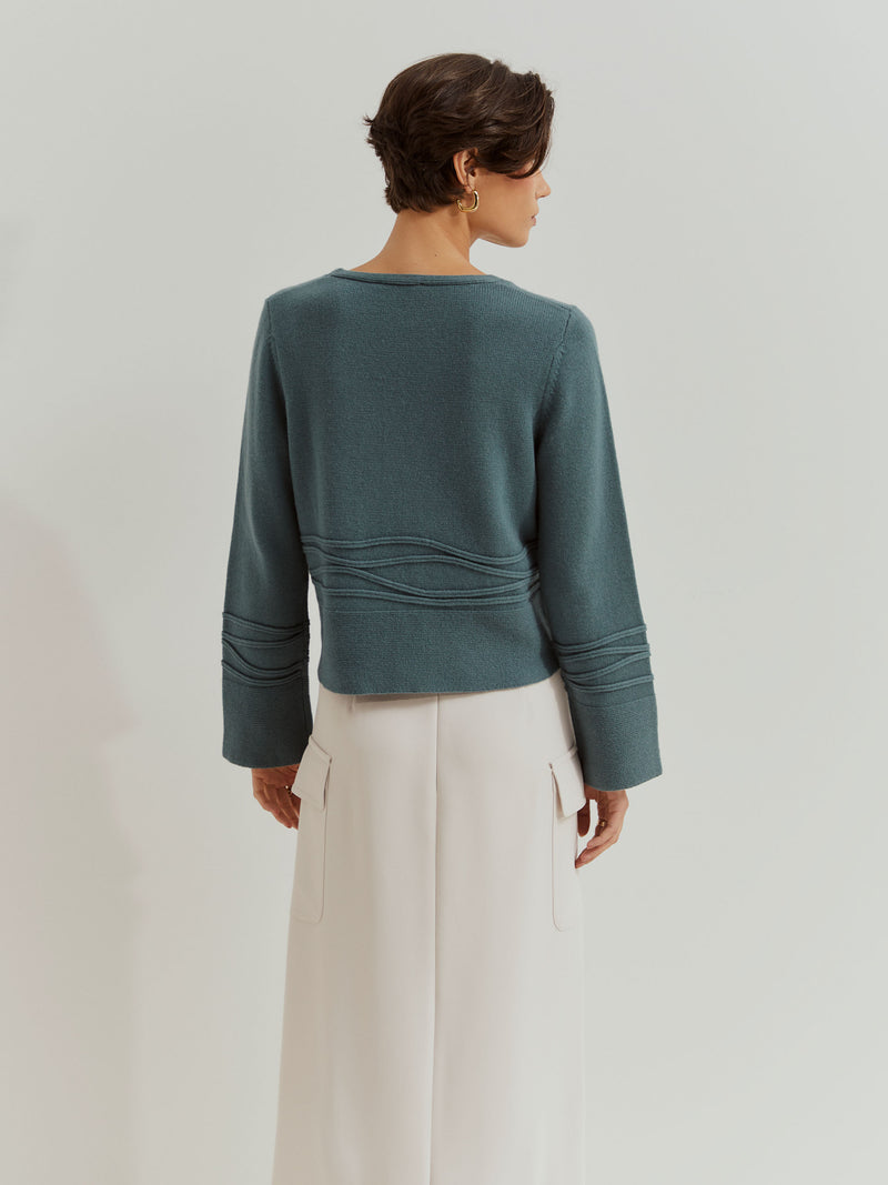 Camisola de lã com apliques