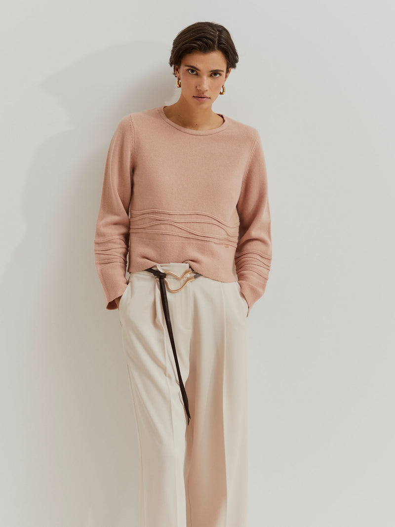 Camisola de lã com apliques