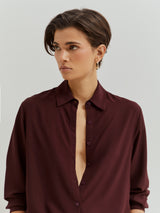 Camisa de cor sólida em rayon