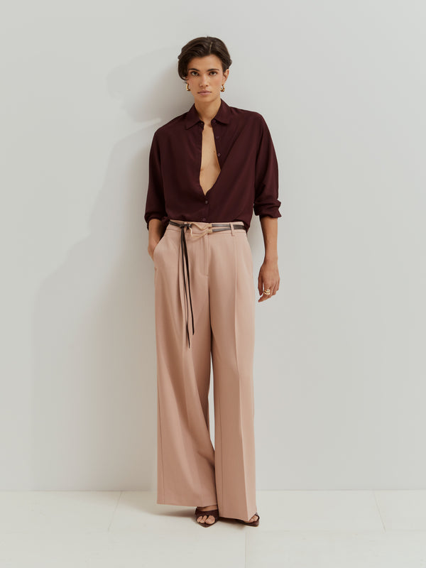 Camisa de cor sólida em rayon