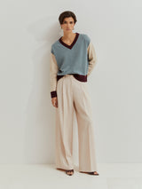 Camisola tricolor de lã