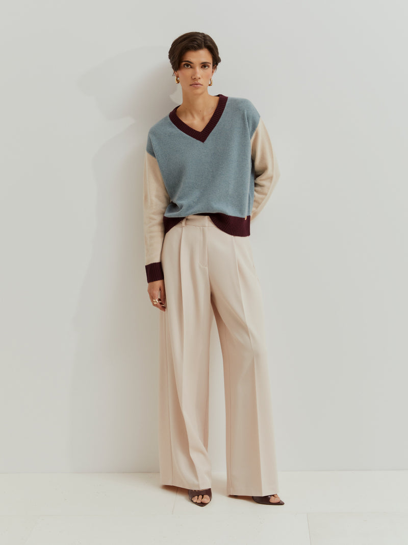 Camisola tricolor de lã