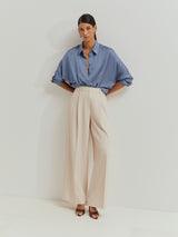 Camisa fluida acetinada