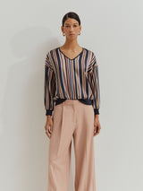 Blusa fluida às riscas